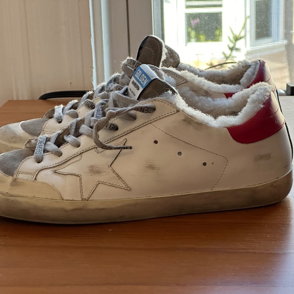 Golden Goose -Men's Super-Star with red leather heel tab and shearling size 9 US - Picture 2 of 6